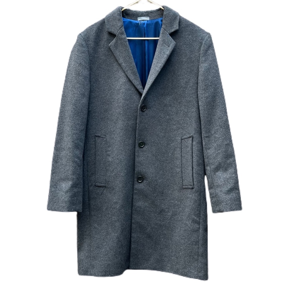 MICHAEL KORS WOOL & CASHMERE GRAY MID-LENGTH Grey COAT SIZE 38R, satin lined